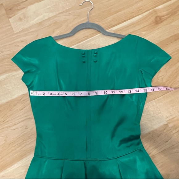Vintage Emerald Satin dress XS Candy Jones California 50’s/60’s - Picture 3 of 11